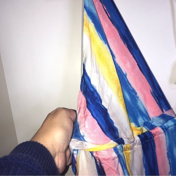 FASHION Nova Striped Halter Spaghetti Strap Coverup M Maxi High Slits - Picture 9 of 10